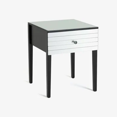 Habitat Habitat Hepburn Mirror 1 Drawer Bedside Table - Black