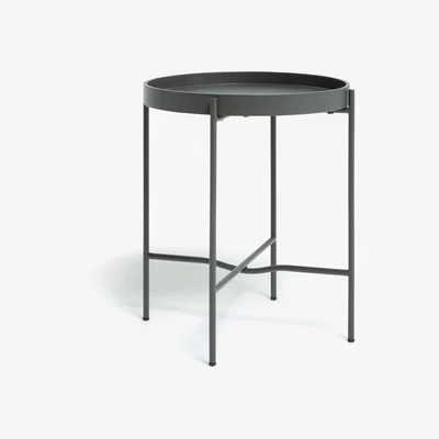 Habitat Habitat Metal Circular Bedside Table - Dark Grey