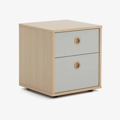 Habitat Habitat Kids Camden 2 Drawer Bedside Table - Grey & Acacia
