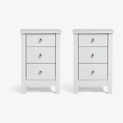 Habitat Habitat Osaka 2 Piece 3 Drawer Bedside Table Set - White