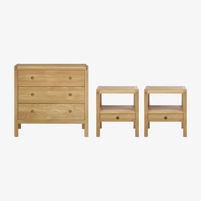 Habitat Habitat Radius 2 Bedside Table & 3 Drawer Chest Set - Oak