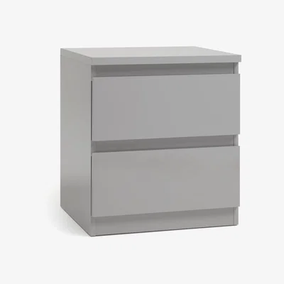 Habitat Habitat Jenson 2 Drawer Bedside Table - Grey Gloss