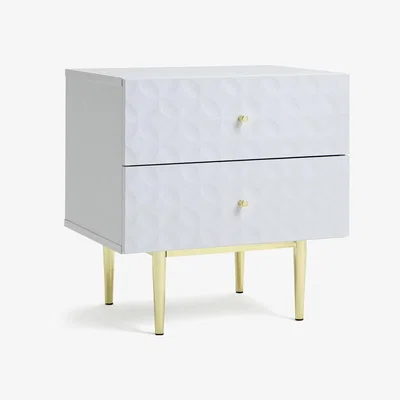 Habitat Habitat Sienna 2 Drawer Bedside Table - White