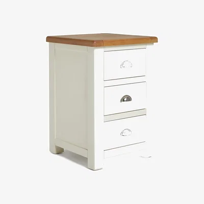 Habitat Habitat Kent 3 Drawer Bedside Table - Cream & Oak