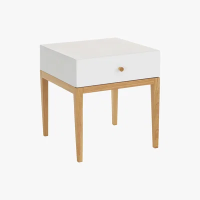 Habitat Tatsuma Ash White 1 Drawer Bedside Unit, White