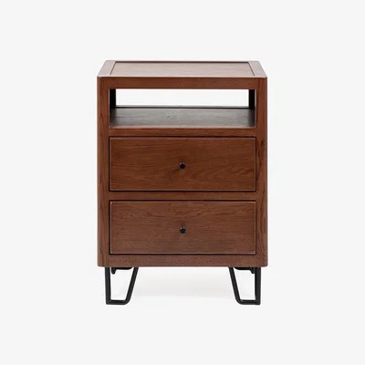 Heal's Heal's Brunel Bedside Table Dark Wood - Heal's UK Bedroom Furniture