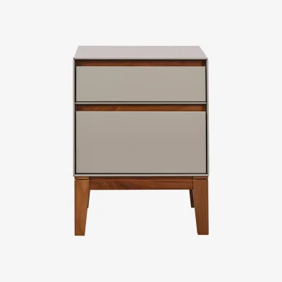 Heal's Heal's Lars Bedside Table Dove Grey & Walnut