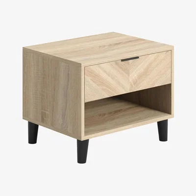 Homebase Stockholm Chevron 1 Dwr Bedside Cabinet