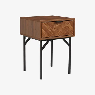 Homebase Fulford Chevron 1 Drawer Bedside Table