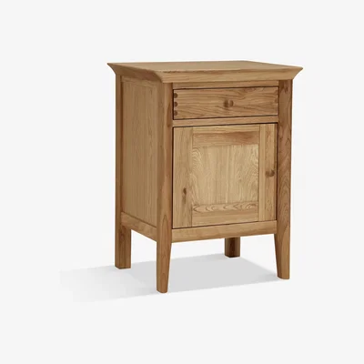 John Lewis John Lewis & Partners Essence 1 Door Bedside Table, Oak