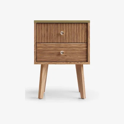John Lewis John Lewis & Partners Padma 2 Drawer Bedside Table, Oak