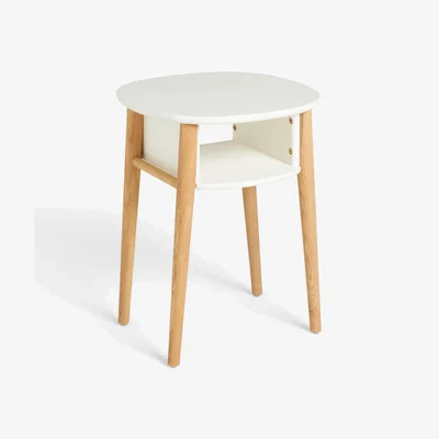 John Lewis John Lewis ANYDAY Bonn Bedside Table, White/Natural