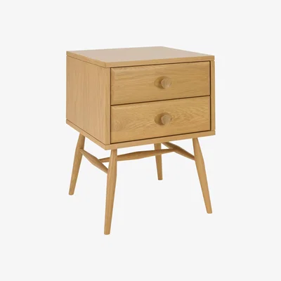 John Lewis ercol for John Lewis Hambledon Bedside 2 Drawer Bedside Table, Oak
