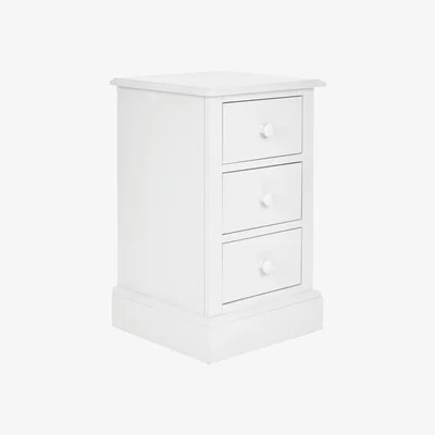 John Lewis Laura Ashley Ashwell 3 Drawer Bedside Table, Cotton White