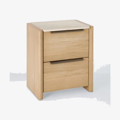 John Lewis John Lewis Rest 2 Drawer Bedside Table, Natural Wood