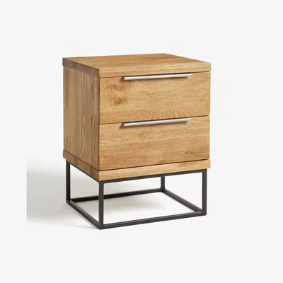 John Lewis John Lewis & Partners Calia 2 Drawer Bedside Table, Oak