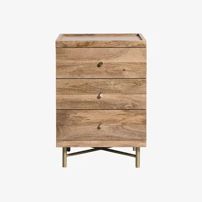 John Lewis Swoon Halle 3 Drawer Bedside Table, Natural Oak