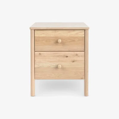 John Lewis John Lewis & Partners Spindle 2 Drawer Bedside Table, Oak