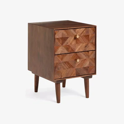 John Lewis John Lewis + Swoon Franklin 2 Drawer Bedside Table, Dark Brown