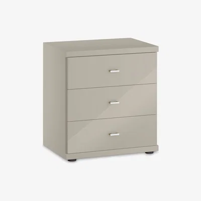 John Lewis John Lewis & Partners Elstra 3 Drawer Glass Front Bedside Table