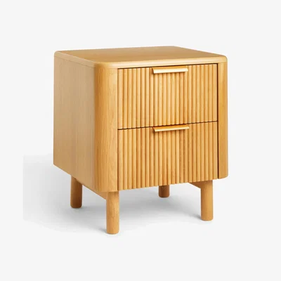 John Lewis John Lewis Natural Contemporary 2 Drawer Bedside Table, Natural