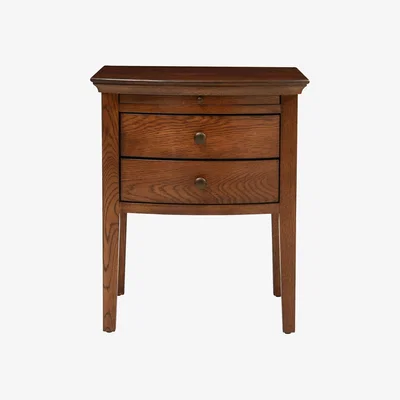 John Lewis Cotswold Winchcombe 2 Drawer Bedside Table, Dark Oak