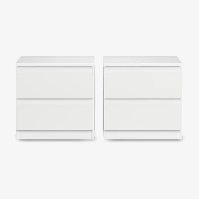 John Lewis ANYDAY John Lewis & Partners Mix It Bedside Tables, Set of 2, Gloss White