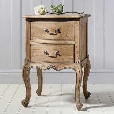 Knees Chic Weathered 2 Drawer Bedside Table