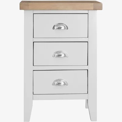 Knees Terranostra Old white 3 Drawer Bedside Table