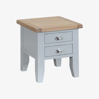 Knees Terranostra Oak Lamp Table - Millstone Grey