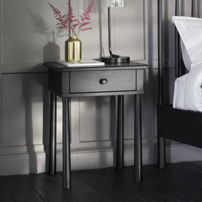 Knees Hadrian Black 1 Drawer Bedside Table