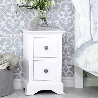 Knees Beneroti Classic White 2 Drawer Bedside Table