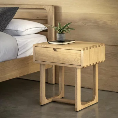Knees Langley Oak Bedside Table - Natural