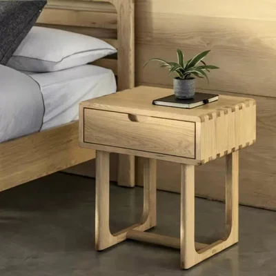 Knees Craft Oak Bedside Table - Natural