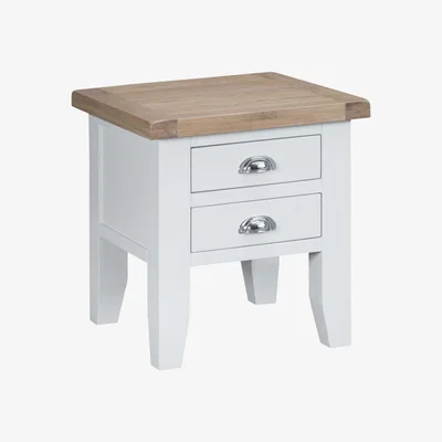Knees Terranostra Oak Lamp Table - Old White