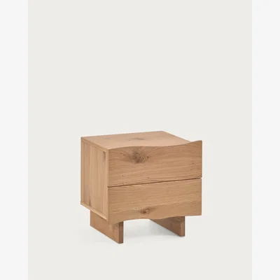 Kave Home Rasha bedside table with oak veneer with natural finish 49 x 45 cm