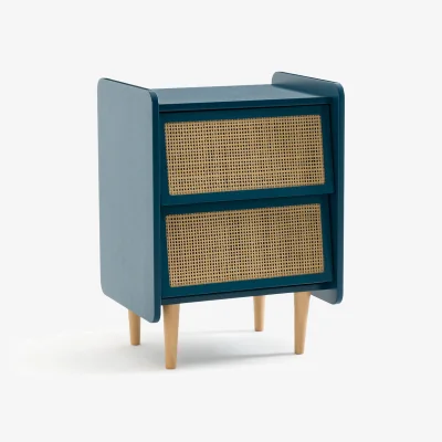 La Redoute Taga 2-Drawer Cane Bedside Table