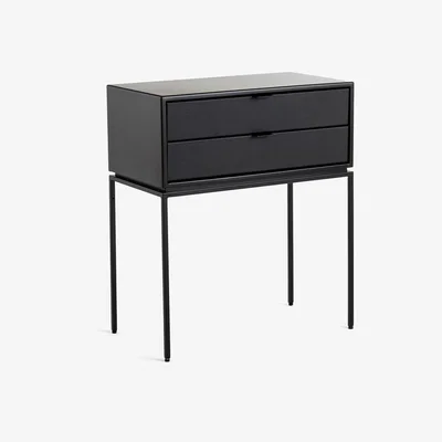 La Redoute Réalto Metal and Leather Bedside Table