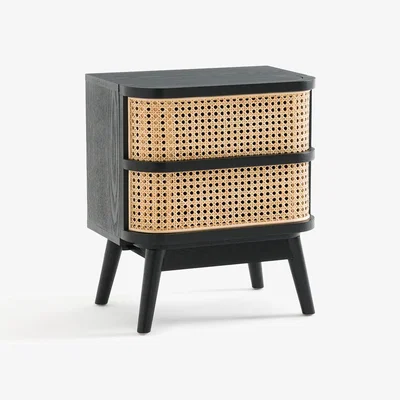 La Redoute Laora Cane Bedside Table with 1 Drawer