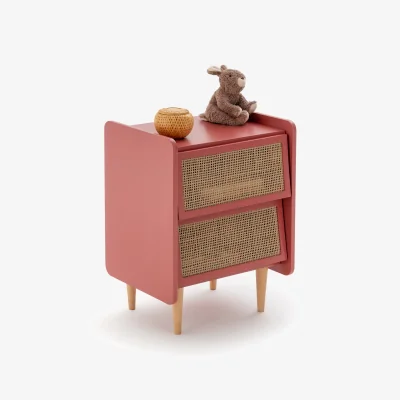 La Redoute Taga 2-Drawer Cane Bedside Table