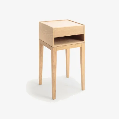 La Redoute Nizou Bedside Table in Solid Oak and Veneer, Designed By Emmanuel Gallina