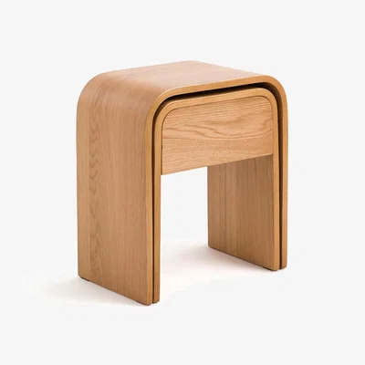 La Redoute Set of 2 Vence Oak Veneer Nesting Bedside Tables