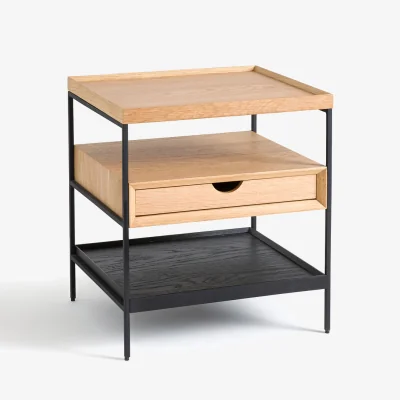 La Redoute Tidder Tri-Level Oak Bedside Table