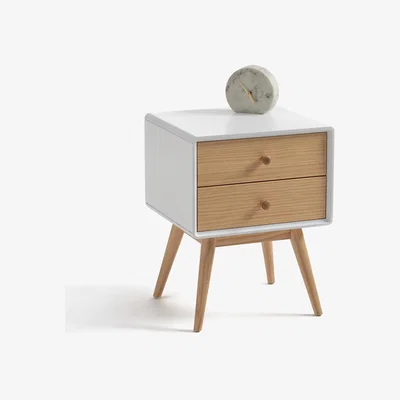 La Redoute Jimi Pine Bedside Table with 2 Drawers