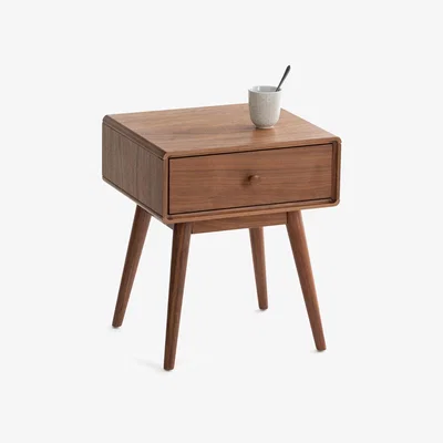 La Redoute Miji Walnut Bedside Table with Drawer