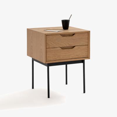 La Redoute Noyeto 2-Drawer Wood & Metal Bedside Table
