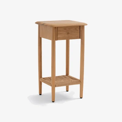La Redoute Malora Solid Oak & Weaving Bedside Table