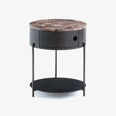La Redoute Talbingo Marble and Metal Bedside Table