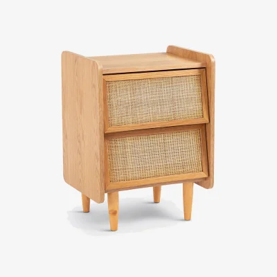 La Redoute Kaya Bedside Table with 2 Cane Drawers
