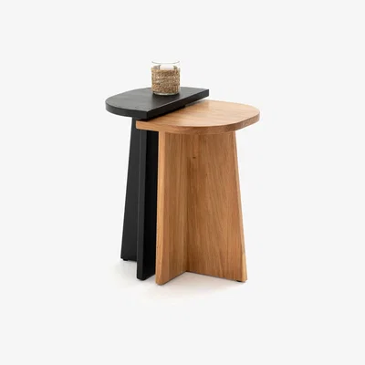 La Redoute Budi Set of 2 Bedside Tables in Solid Oak